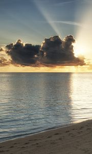 Preview wallpaper maldives, coast, beach, evening, decline, sand, sky, clouds