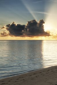 Preview wallpaper maldives, coast, beach, evening, decline, sand, sky, clouds