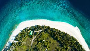 Preview wallpaper maldives, island, aerial view, ocean