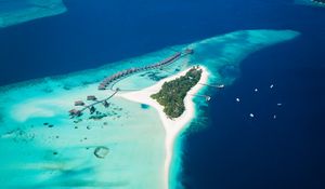 Preview wallpaper maldives, island, ocean, top view, tropics