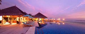 Preview wallpaper maldives, tropical, beach, resort, evening