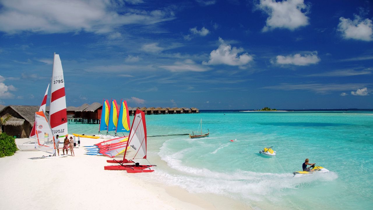 Wallpaper maldives, tropical, beach, boat