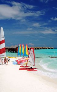 Preview wallpaper maldives, tropical, beach, boat