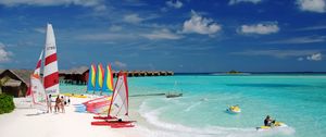 Preview wallpaper maldives, tropical, beach, boat