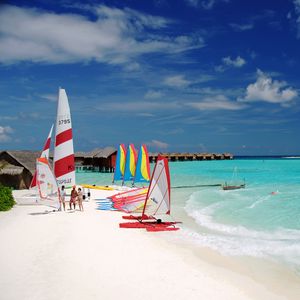 Preview wallpaper maldives, tropical, beach, boat