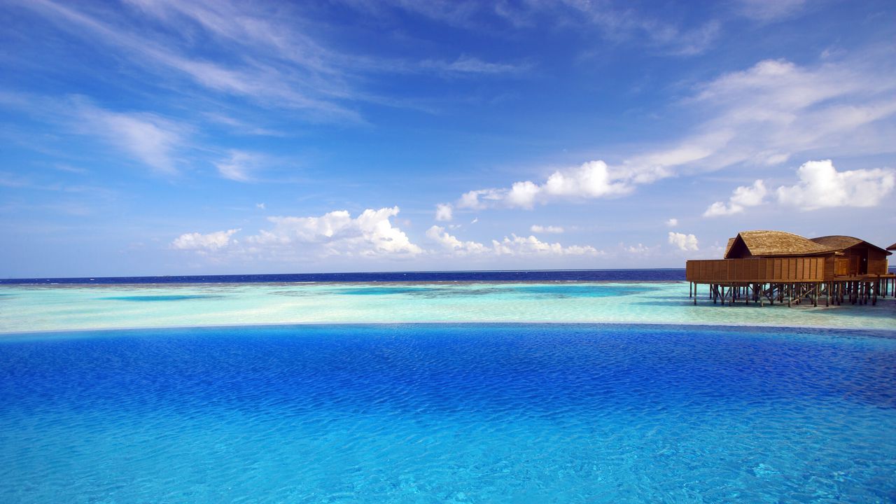 Wallpaper maldives, tropical, bungalows, ocean