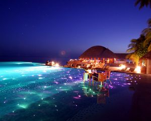 Preview wallpaper maldives, tropical, resort, evening