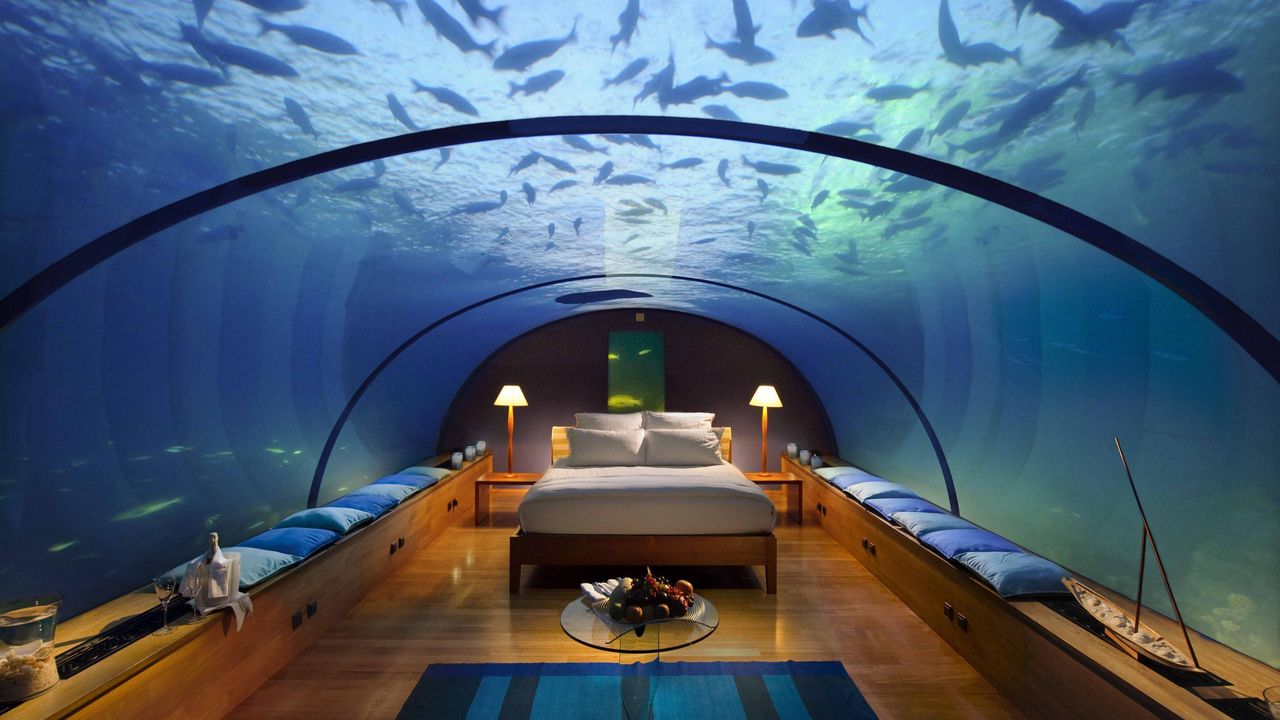 Wallpaper maldives, tropical, underwater hotel