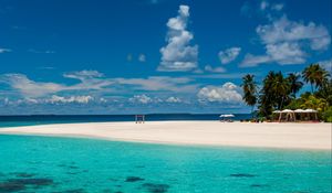 Preview wallpaper maldives, tropics, beach, palm trees, resort