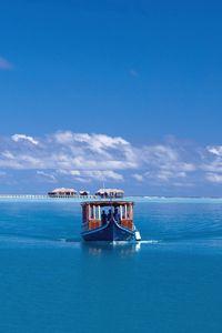 Preview wallpaper maldives, tropics, sea, island, boat
