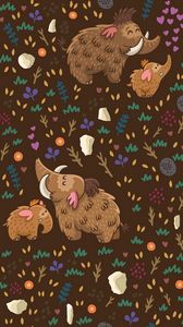 Preview wallpaper mammoths, pattern, patterns, texture, animals