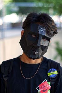 Preview wallpaper man, 3d mask, mask, black