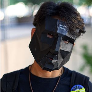Preview wallpaper man, 3d mask, mask, black
