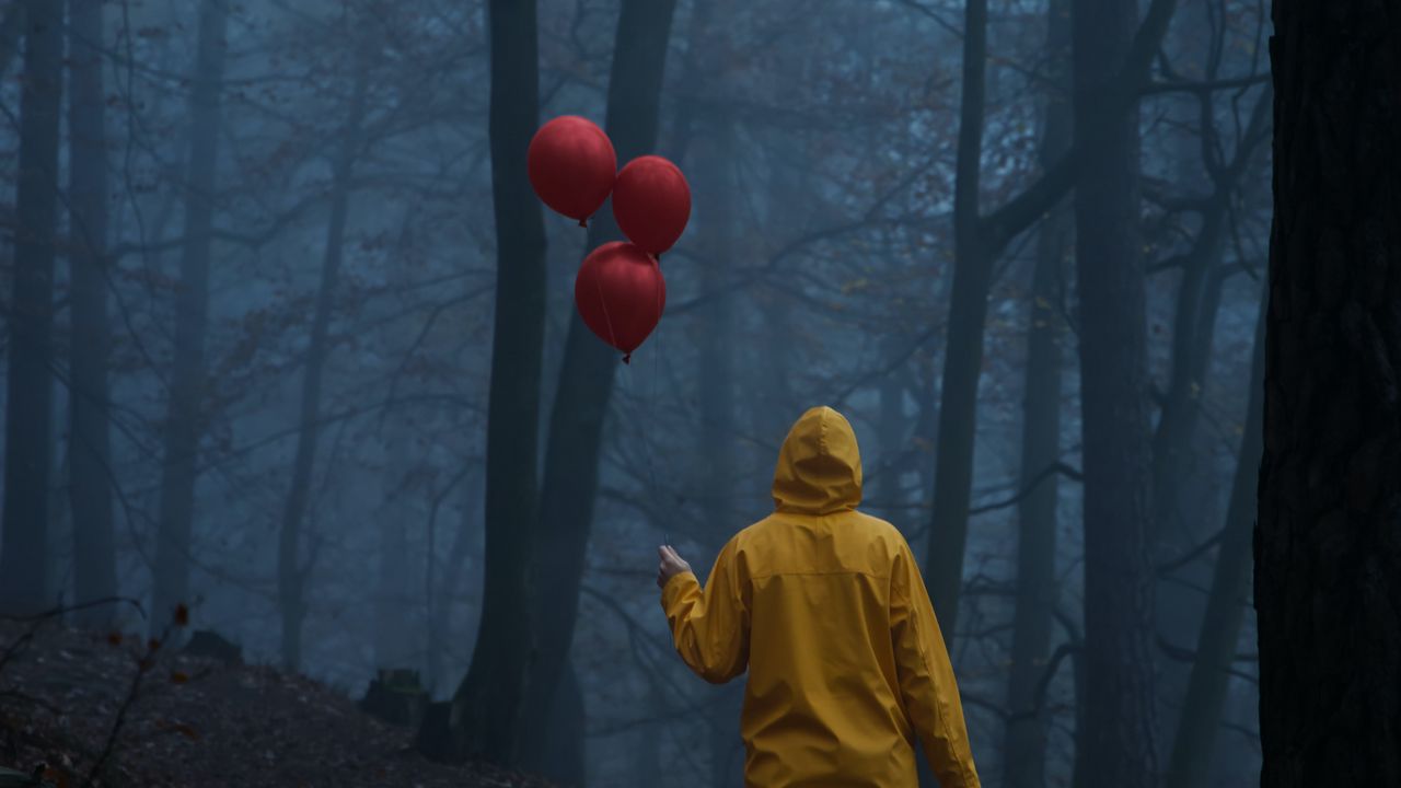 Wallpaper man, alone, cloak, balls, forest, gloomy