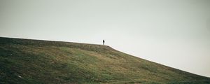 Preview wallpaper man, alone, hill, field, nature