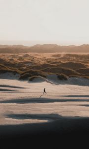 Preview wallpaper man, alone, hills, nature