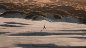 Preview wallpaper man, alone, hills, nature