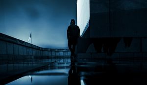 Preview wallpaper man, alone, loneliness, dark, night