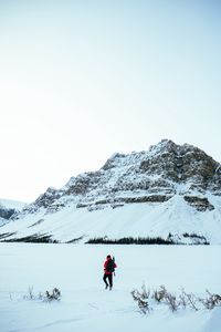 Preview wallpaper man, alone, mountain, snow, travel