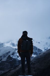 Preview wallpaper man, alone, mountains, travel, nature