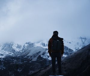 Preview wallpaper man, alone, mountains, travel, nature