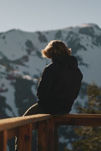 Preview wallpaper man, alone, sad, mountains, nature