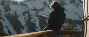Preview wallpaper man, alone, sad, mountains, nature