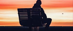 Preview wallpaper man, alone, sad, twilight, dark