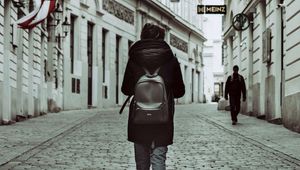 Preview wallpaper man, backpack, street, city, style