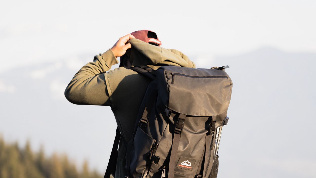 Wallpaper man, backpack, style, camping