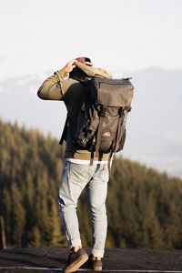 Preview wallpaper man, backpack, style, camping