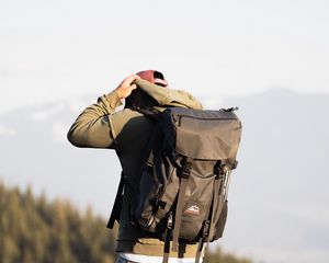 Preview wallpaper man, backpack, style, camping