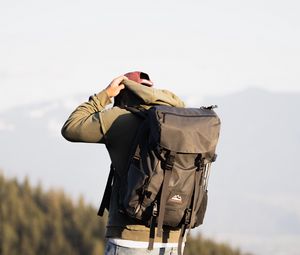 Preview wallpaper man, backpack, style, camping