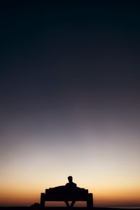 Preview wallpaper man, bench, alone, silhouette, dark