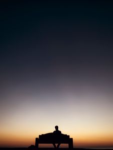 Preview wallpaper man, bench, alone, silhouette, dark