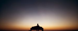 Preview wallpaper man, bench, alone, silhouette, dark