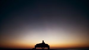 Preview wallpaper man, bench, alone, silhouette, dark