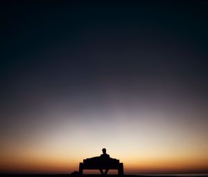 Preview wallpaper man, bench, alone, silhouette, dark