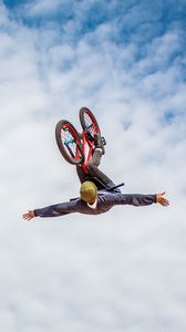 Preview wallpaper man, bicycle, backflip, jumping, sports, extreme