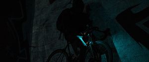 Preview wallpaper man, bike, dark, silhouette, darkness