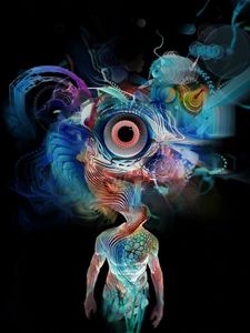 Preview wallpaper man, body, hallucinations, explosion, surrealism