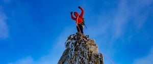 Preview wallpaper man, climber, rock, peak, sport