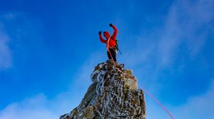 Preview wallpaper man, climber, rock, peak, sport