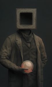 Preview wallpaper man, cube, ball, fantasy, art
