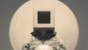 Preview wallpaper man, cube, ball, art, fantasy