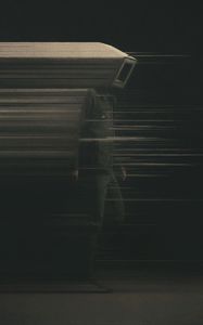 Preview wallpaper man, cube, blur, lines, art