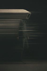 Preview wallpaper man, cube, blur, lines, art