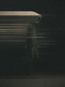 Preview wallpaper man, cube, blur, lines, art