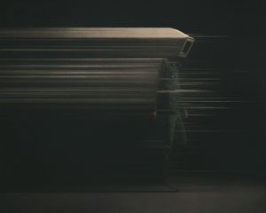 Preview wallpaper man, cube, blur, lines, art