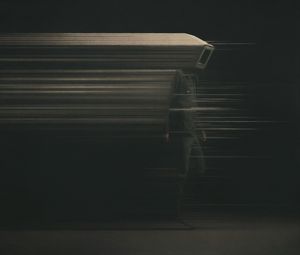 Preview wallpaper man, cube, blur, lines, art